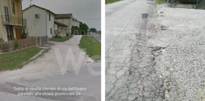 Quattro foto di via dell'Aratro oggi