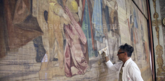 Bagnacavallo: in restauro il raro sipario storico del Teatro Goldoni