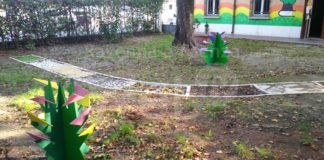 Inaugurato un percorso sensoriale per bambini realizzato dalle Magliette gialle di Lavori in Comune