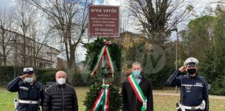 Lugo: Giorno del Ricordo, deposta una corona nell’area verde in via Luzi
