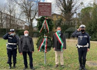 Lugo: Giorno del Ricordo, deposta una corona nell’area verde in via Luzi