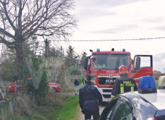 Russi: fiamme vicino ad un’abitazione per un corto circuito, i Vigili del Fuoco intervengono
