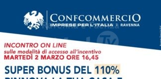 Modalità d’accesso al Superbonus: incontro online organizzato da Confcommercio