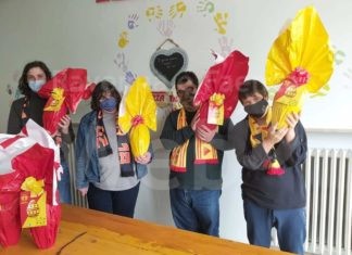 Le uova giallo-rosse a sostegno delle famiglie di Spazio104 inSIeme
