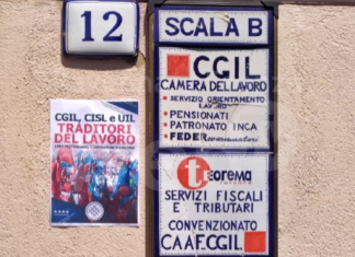 Volantino contro Cgil, Cisl e Uil: “Traditori del lavoro”. I sindacati: “Non ci faremo intimorire”