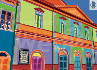 Teatro Comunale di Russi: cartolina dedicata per il 20° anniversario dalla riapertura dopo il restauro