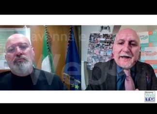 Il presidente Stefano Bonaccini ieri sera a RavennaWebTG