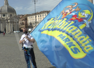 Mirabilandia in piazza a Roma insieme ad artisti e lavoratori dello spettacolo per la riapertura dei parchi divertimento