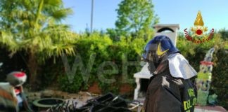 A fuoco deposito di bici in un’abitazione privata