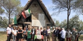 Un mosaico di scuola ravennate da un disegno di Stefano Babini per il Capanno Garibaldi