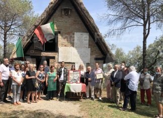 Un mosaico di scuola ravennate da un disegno di Stefano Babini per il Capanno Garibaldi