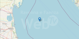 Scossa di terremoto alle 12.56. magnitudo 4.1 in mare circa 60Km da Ravenna