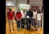 Il presidente della Regione Stefano Bonaccini premia le atlete e lo staff del Faenza Basket Project