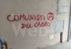 Russi: Scritte sui muri della Casa del Popolo, intitolata ad Antonio Gramsci