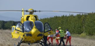 Cade mentre lavora su un carro agricolo: trasportato in elicottero al Bufalini