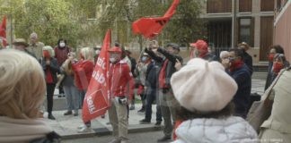 Presidio davanti alla Cgil di Ravenna dopo i gravi fatti di ieri a Roma