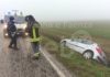 San Pietro in Campiano auto esce di strada, la conducente rimane incastrata chiamati i Vigili del Fuoco