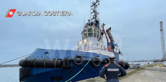 Porto di Ravenna: Ancora un fermo di una nave mercantile approdata in porto.