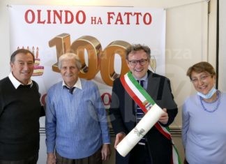 I cento anni di Olindo Mongardi, gli auguri del sindaco Isola