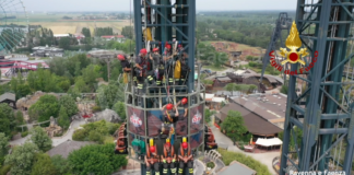 Salvati a 60m di altezza: lo spettacolare intervento dei Vigili del Fuoco alle Torri Gemelle di Mirabilandia | VIDEO