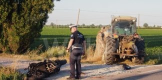 Russi: Grave incidente tra una moto ed un trattore. Motociclista trasportato al Bufalini