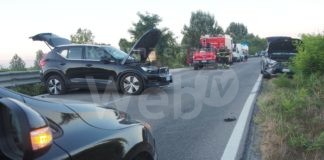 Via Ravegnana ieri sera chiusa per un incidente che ha coinvolto quattro auto