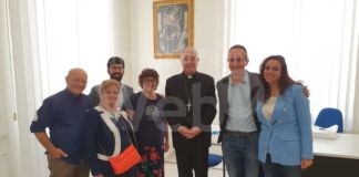 Pompei: Una delegazione dei volontari della Chiesetta del Ponte delle Assi ricevuta dall’Arcivescovo Mons. Caputo