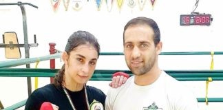 Cintura per la campionessa italiana under 22 di pugilato Ghini Gessica nel torneo a squadre femminile WBL a Pompei