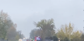 Auto invade la corsia opposta della circonvallazione e si schianta ai margini della carreggiata