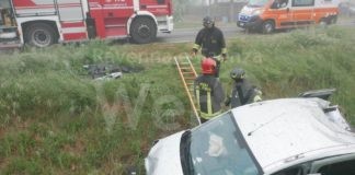 Incidente a Bagnacavallo: auto finisce nel canale, ferito il conducente