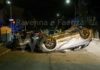 Drammatico incidente nella notte, due auto si scontrano ed una si ribalta, due i feriti