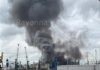 Incendio al porto di Ravenna alla Docks Cereali
