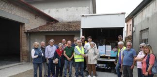 Inaugurazione centro raccolta a Fornace Zarattini per alluvionati