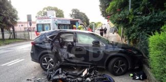 Incidente auto-moto sulla provinciale a Lugo. Motociclista ferito gravemente
