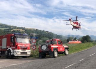 Incendio fra San Cassiano e San Martino in Gattara: fiamme alimentate dal vento