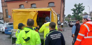 Bagnacavallo. Post alluvione, punto di ascolto mobile con il camper della Protezione civile