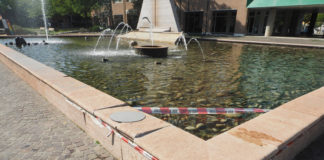 Danni alla fontana di Piazza Bernini. Vandali? o cedimento strutturale?