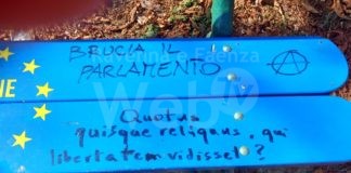 Vandalizzata la panchina europea di Faenza