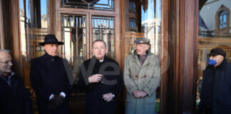 Esposizione e benedizione del presepe storico al Private Banking (ex Bubani) di piazza del Popolo