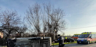 Voltana: brutto incidente tra un auto ed un furgoncino. Grave un sessantenne