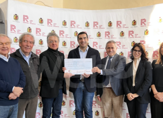 Donazione di GiovinBacco grazie al service Lions Club Ravenna Bisanzio e alla cena solidale, sul conto di solidarietà per i colpiti dagli eventi calamitosi