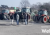 La protesta degli agricoltori a Massa Lombarda, trattori schierati e poi in corteo