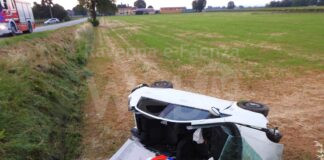 Fusignano: Auto si ribalta in un campo all’alba. Quattro ventenni trasportati in ospedale