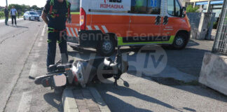 Lugo: incidente moto contro auto. Ferito 23enne motociclista