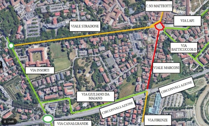 Planimetria lavori asfalto viale Marconi