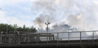 Incendio al depuratore Hera di via Trieste