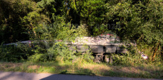 Camion si ribalta sulla Romea, ferito il conducente