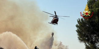 Grandi cumuli di cippato a fuoco: incendio a Lido di Classe