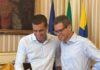 Il candidato alla presidenza della Regione Emilia-Romagna Michele de Pascale incontra il sindaco e il presidente della Provincia di Parma
