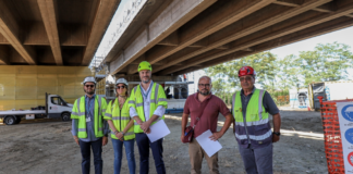 Cotignola: visita del sindaco al cantiere allestito da Austrade Spa presso il cavalcavia di via Guidana San Lorenzo